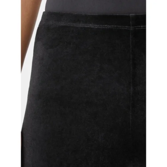 NWT New Eileen Fisher Black Ankle Length Slim Fit Stretch Velvet Knit Leggings - Picture 3 of 7